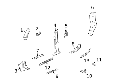 Interior Trim - Pillars for 2004 Hummer H2 #0