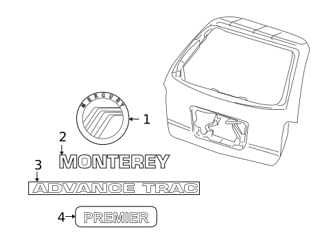 Exterior Trim - Lift Gate for 2006 Mercury Monterey #0