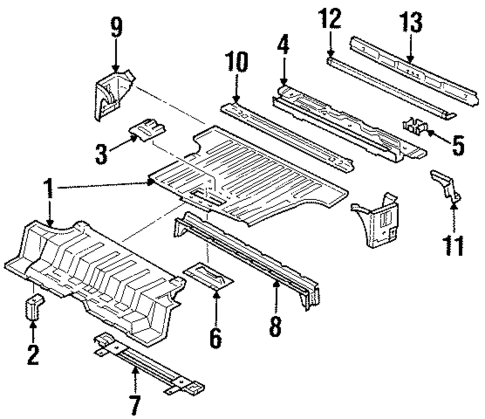 Rear Floor & Rails for 1995 Isuzu Trooper #0