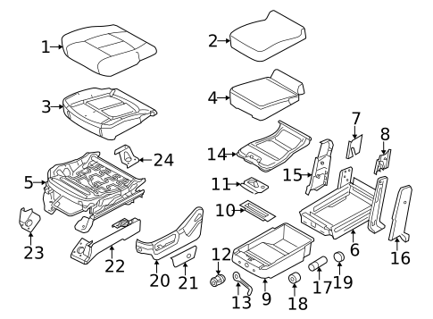 Front Seat Components for 2012 Ford F-350 Super Duty #5
