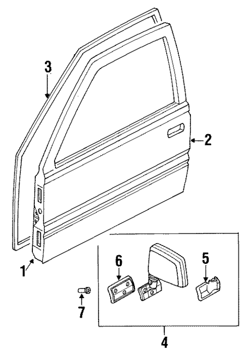 Door & Components for 1994 Isuzu Amigo #0