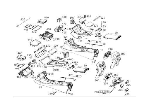 Housing with Stowage Tray, Armrest and Ashtray for 2026 Mercedes-Benz E53 AMG #0