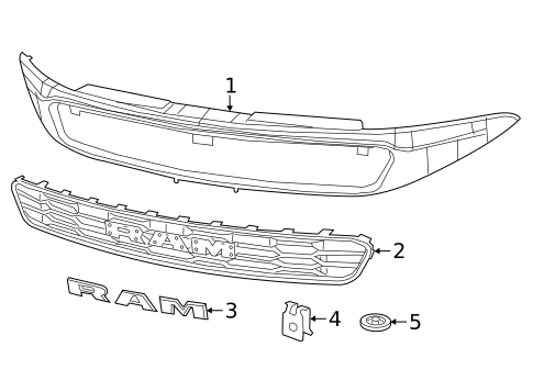 Grille & Components for 2021 Ram ProMaster City #0