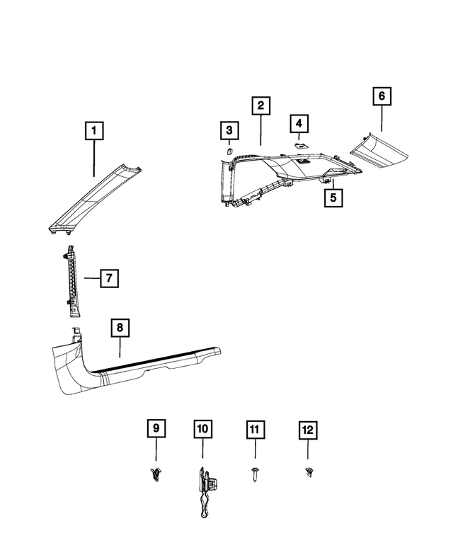6MJ68DX9AA - Interior Trim: C Pillar Plug, Right Or Left for Mopar Image
