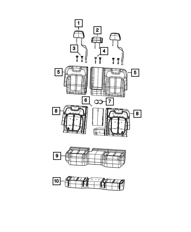 7NA80TX7AA - : Rear Seat Back Cover, Right for Mopar Image
