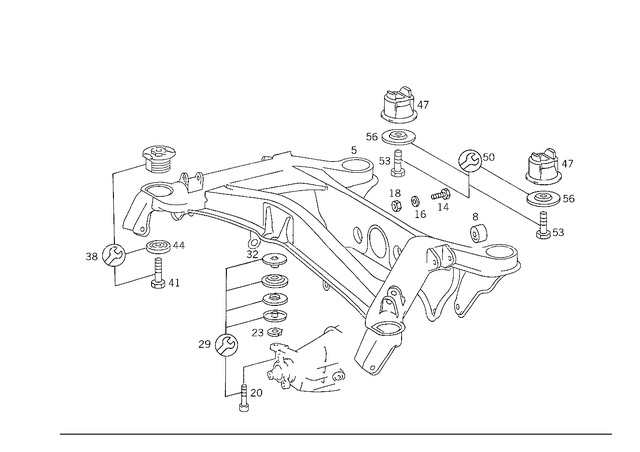 1243508308 - Rear Axle: Rear Subframe for Mercedes-Benz Image image