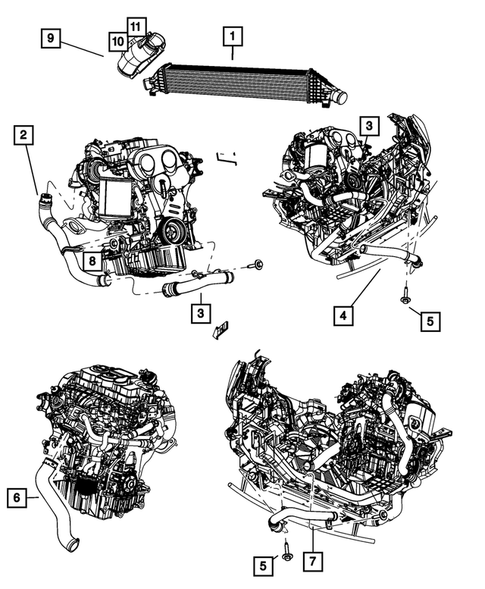 Radiator and Related Parts; Charge Air Cooler for 2009 Dodge Journey #4