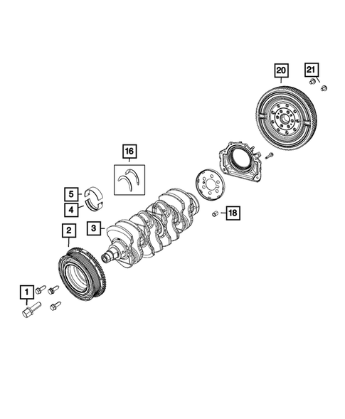 Crankshaft, Piston, Drive Plate, Flywheel, and Damper for 2021 Fiat 500X #0