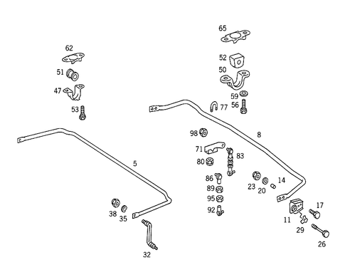 Torsion Bar, Rear for 1986 Mercedes-Benz 560SEC #0