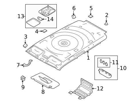 Interior Trim - Roof for 2011 Nissan Cube #0