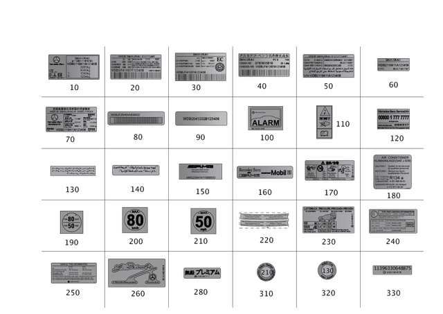 8174704 - Tools and Accessories: Identification Plate for Mercedes-Benz Image image