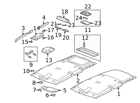 Interior Trim - Roof for 2003 Honda Element #0
