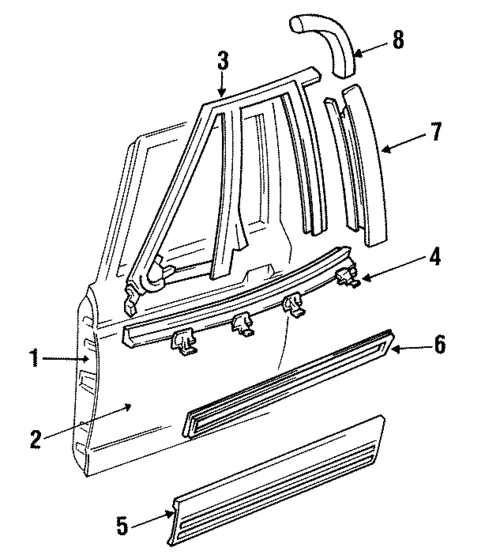 Door & Components for 1991 Oldsmobile 98 #0