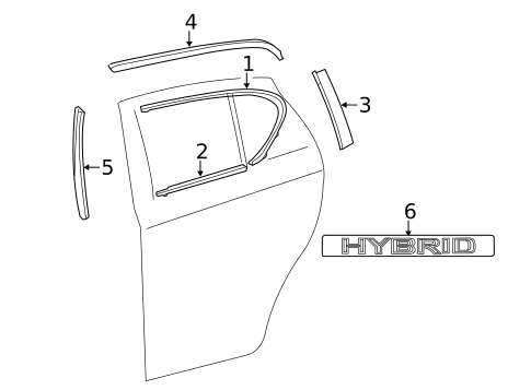 Exterior Trim - Rear Door for 2016 Lexus CT200h #0