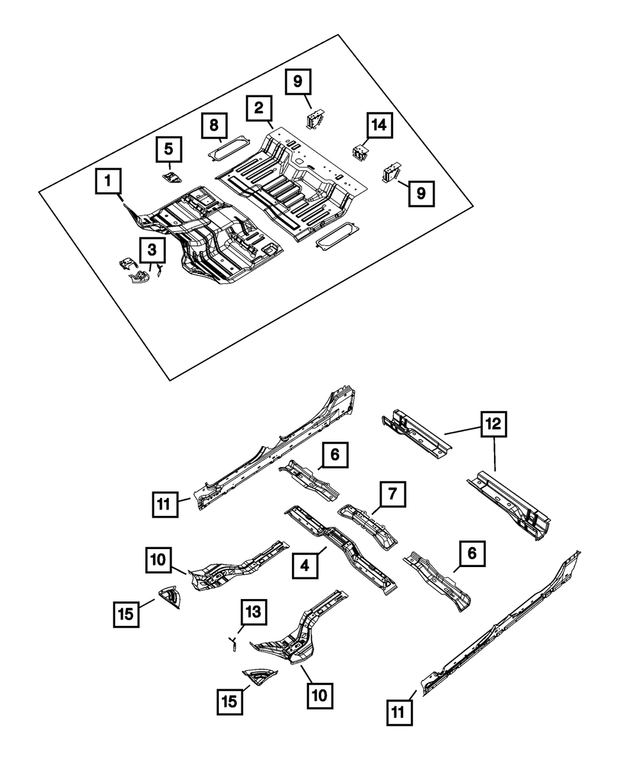 68276716AA - Body Sheet Metal Except Doors: Front Seat Retention Crossmember for Mopar Image