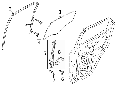 Glass - Rear Door for 2020 Ford EcoSport #0