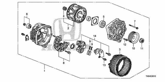 Alternator (Mitsubishi) for 2012 Honda Fit #0