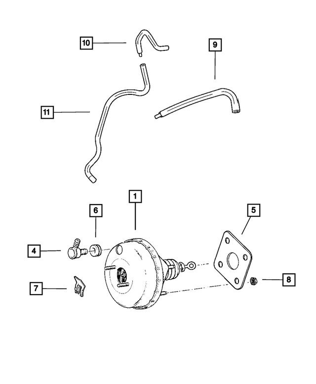 4883813AA - Service Brakes: Brake Booster Check Valve Grommet for Mopar Image