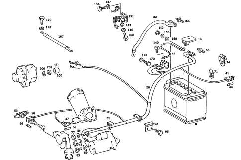 Battery, Starter/Alternator Cable for 1989 Mercedes-Benz 560SEC #1