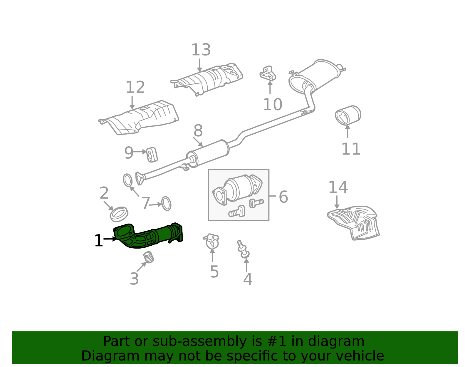 18210-TA5-A12 - Exhaust Intermediate Pipe 2008-2012 Honda Accord ...