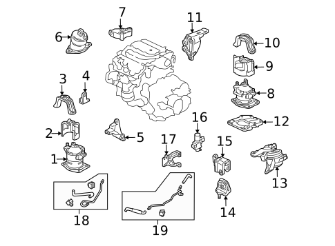 Engine & Trans Mounting for 2013 Acura TSX #0