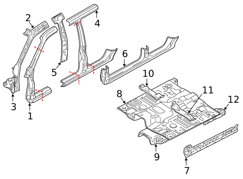 Floor & Rails for 2001 Mitsubishi Montero #0