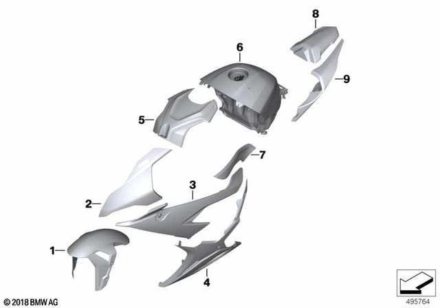 46618388814 - Body Equipment: Front Wheel Fender -  for BMW-Motorrad Image