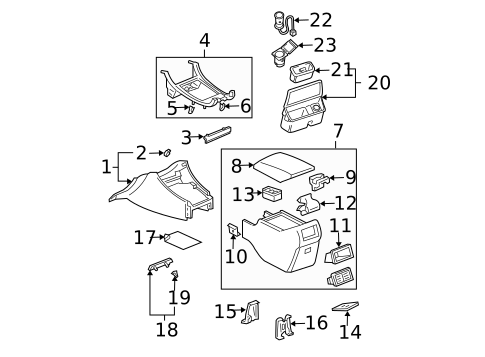 Front Console for 2001 Toyota Avalon #0
