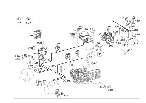 Battery, Starter/Alternator Cable for 2016 Mercedes-Benz E550 #0