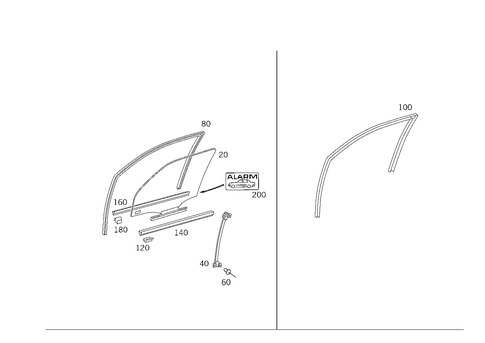 Front Door Windows for 1999 Mercedes-Benz E430 #2