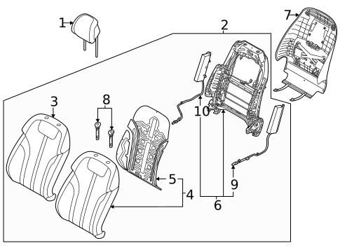 Driver Seat Components for 2023 Genesis GV80 #1