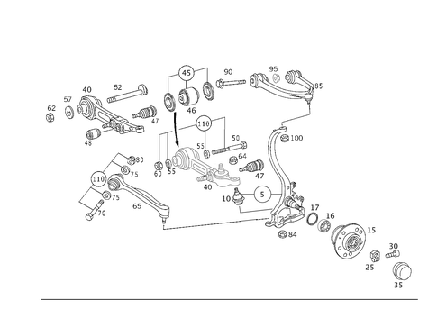Steering Knuckle and Control Arm for 2002 Mercedes-Benz S55 AMG #0