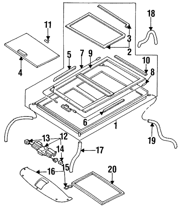 912500B002 - Body: Sunshade for Nissan: Quest Image