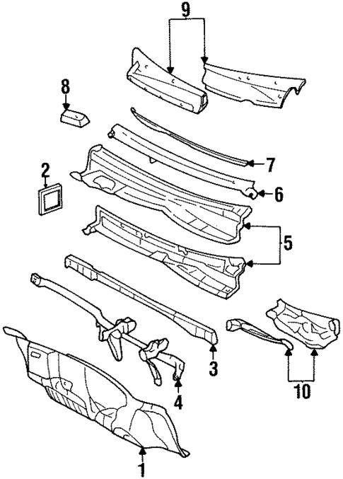 Cowl for 1996 Chevrolet Monte Carlo #0