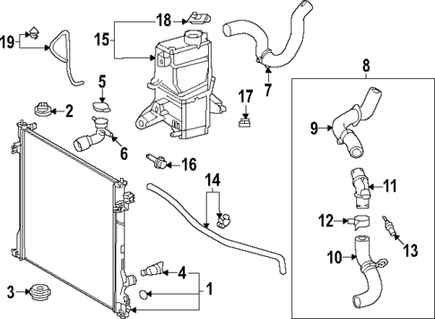 Radiator & Components for 2025 Toyota Grand Highlander #0
