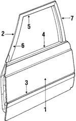 4415258 - Body: Weatherstrip for Chrysler: E Class, Executive Limousine, Executive Sedan, LeBaron, New Yorker, Town &amp; Country | Dodge: 600, Aries Image