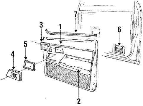 Interior Trim - Door for 1992 Ford Ranger #0