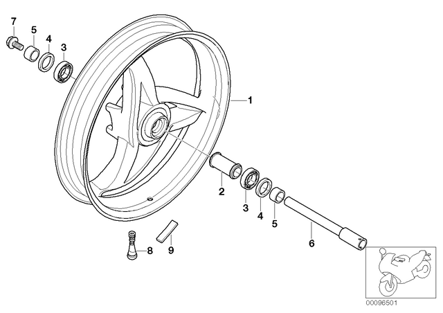 36317661811 - : Cast Rim, Front - 3.00X17 for BMW-Motorrad Image