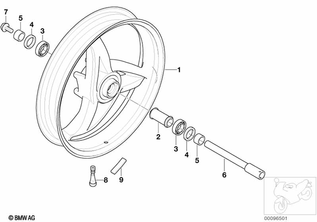 36317661811 - Wheels and Tires: Cast Rim, Front - 3.00X17 for BMW-Motorrad Image