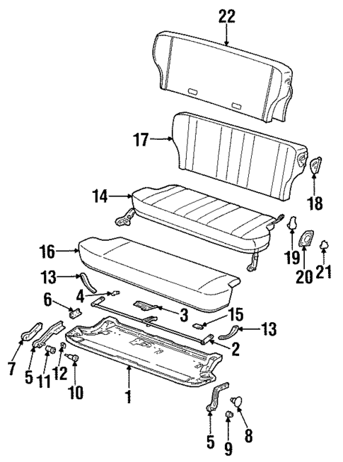 Rear Seat Components for 1997 Jeep Cherokee #0