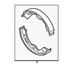 971698533E - Brakes: Park Brake Shoes for Porsche: 718 Boxster, 718 Cayman, 718 Spyder, 911, 918 Spyder, Boxster, Cayman, Panamera Image