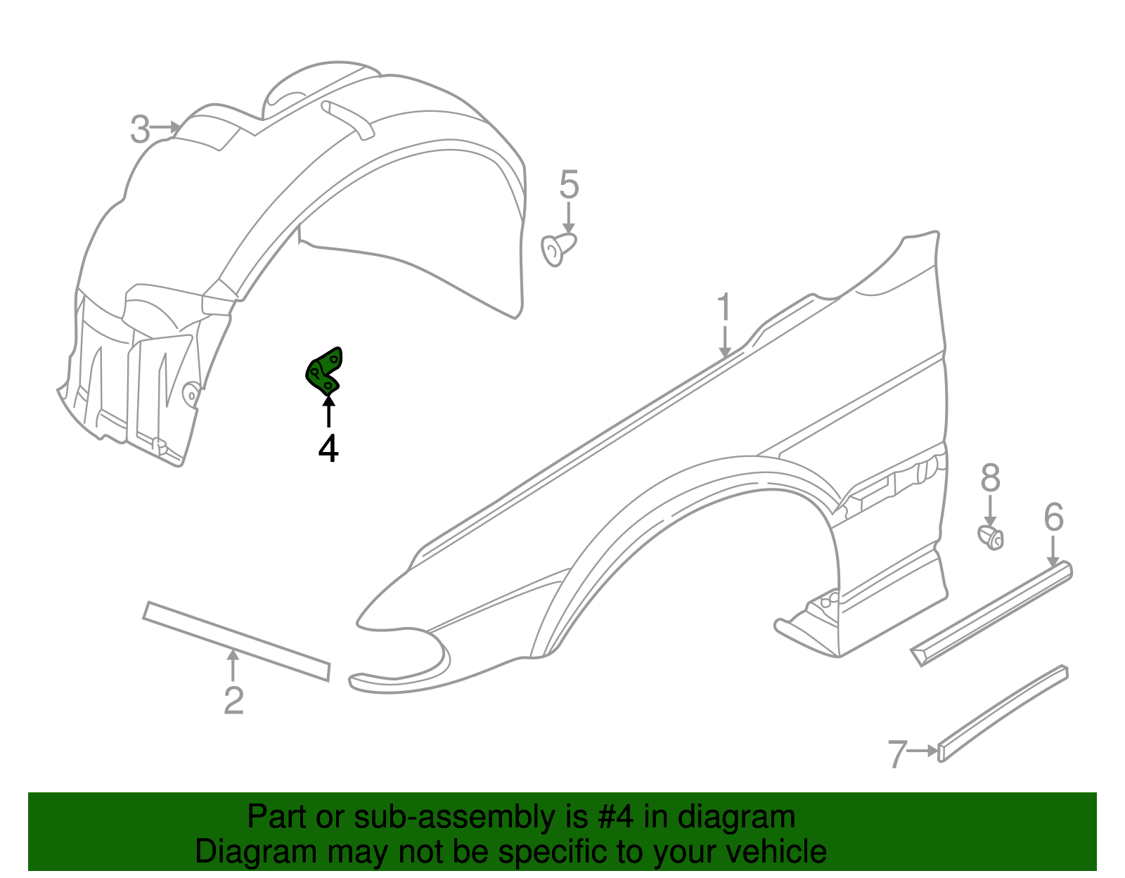 Fender Liner Bracket - BMW (51718196464)