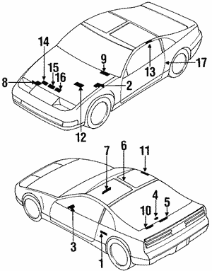 びーページ Fan,Compressor & Power Steering Belt - 1995 Nissan 300ZX