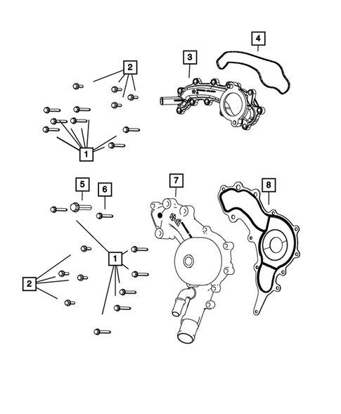 Water Pump and Related Parts for 2018 Dodge Durango #0