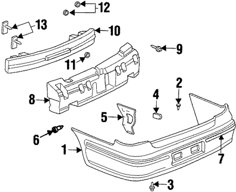 Bumper & Components - Rear for 1999 Oldsmobile Cutlass #0