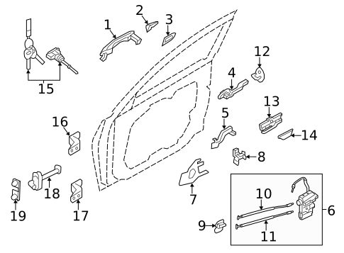 Rear Door for 2012 Hyundai Azera #1