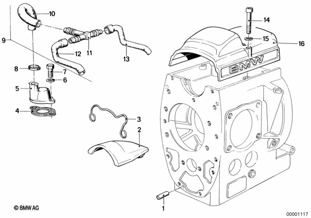 11151335734 - : Vent Hose for BMW-Motorrad Image