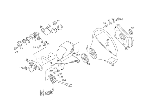 Steering Wheel and Steering Wheel Lock for 1993 Mercedes-Benz 300CE #0