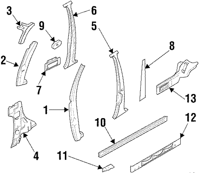 8978114350 - Body: Outer Center Pillar for Acura Image