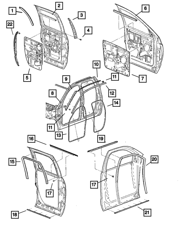 55276171AF - Doors and Related Parts: Rear Door Watershield, Left for Mopar Image image